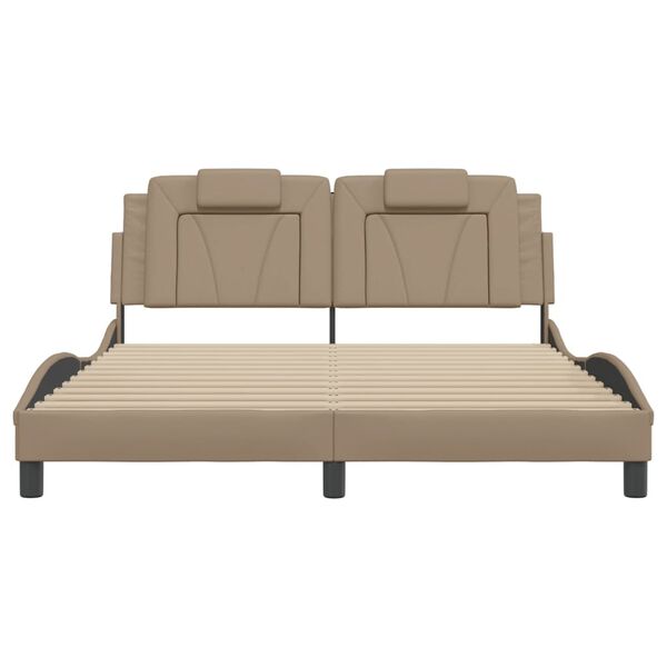 vidaXL cappuccino sz&iacute;nű műbőr &aacute;gykeret Viana matrac n&eacute;lk&uuml;l 160x200 cm