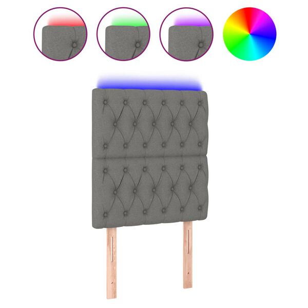 vidaXL s&ouml;t&eacute;tsz&uuml;rke sz&ouml;vet LED-es fejt&aacute;mla 80x7x118/128 cm