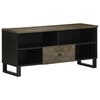 vidaXL fekete t&ouml;m&ouml;r mang&oacute;fa TV-szekr&eacute;ny 100 x 33 x 46 cm