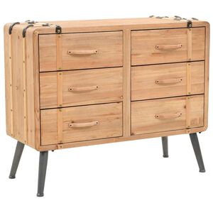 vidaXL t&ouml;m&ouml;r fenyő fi&oacute;kos szekr&eacute;ny 91 x 35 x 73 cm