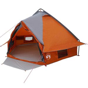 vidaXL Teepee s&aacute;tor 4 fő r&eacute;sz&eacute;re Sz&uuml;rke &eacute;s narancs 388 x 320 x 169 cm