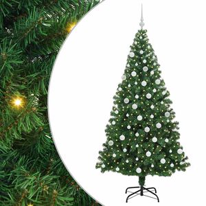 vidaXL Mű kar&aacute;csonyfa 300 LED-del Z&ouml;ld 180 cm PVC &eacute;s Ac&eacute;l &eacute;s Műanyag