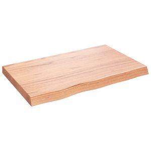 vidaXL vil&aacute;gosbarna kezelt t&ouml;m&ouml;r t&ouml;lgyfa fali polc 80x50x(2-6) cm