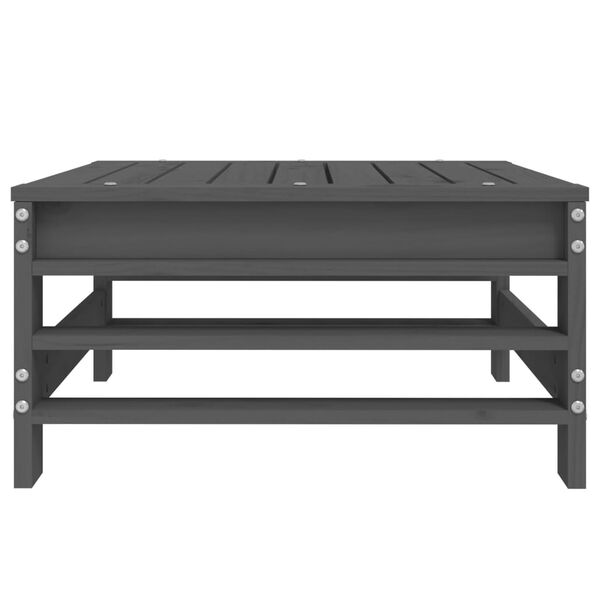 vidaXL szürke tömör fenyőfa kerti lábzsámoly