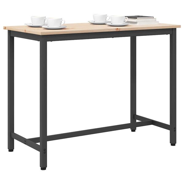 vidaXL asztal Term&eacute;szetes 100 x 50 x 77 cm Műszaki fa &eacute;s ac&eacute;l