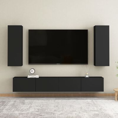 vidaXL fekete forgácslap TV-szekrény 30,5 x 30 x 90 cm
