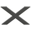 vidaXL 2 db antracitsz&uuml;rke X-alak&uacute; ac&eacute;l doh&aacute;nyz&oacute;asztal l&aacute;b 70 x (42-43) cm