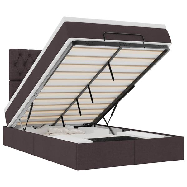 vidaXL Ottom&aacute;n &aacute;gykeret matraccal s&ouml;t&eacute;tbarna 120x190 cm sz&ouml;vet