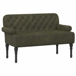 vidaXL Gombra tűz&ouml;tt loveseat Katonai z&ouml;ld 120 x 65 x 78 cm