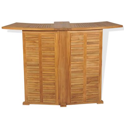 vidaXL tömör tíkfa összecsukható bárasztal 155 x 53 x 105 cm