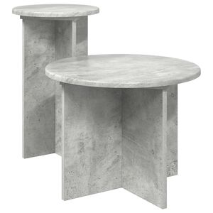 vidaXL Kisasztal k&eacute;szlet 2 db Betonsz&uuml;rke &Oslash; 45 x 35 cm Szerelt Fa