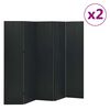 vidaXL 2 db fekete ac&eacute;l 5-paneles t&eacute;relv&aacute;laszt&oacute; 200 x 180 cm