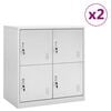 vidaXL 2 db vil&aacute;gossz&uuml;rke ac&eacute;l z&aacute;rhat&oacute; szekr&eacute;ny 90 x 45 x 92,5 cm