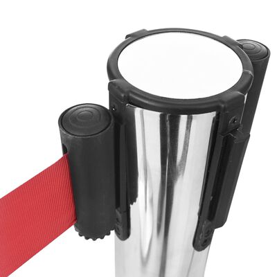 vidaXL piros visszahúzható szíjas elválasztókorlát 200 cm