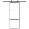 vidaXL fekete ESG &uuml;veg tol&oacute;ajt&oacute; f&eacute;mszerelv&eacute;ny-szettel 76x205 cm