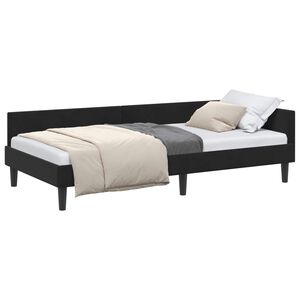vidaXL Sarok&aacute;gy keret fejt&aacute;ml&aacute;val Fekete 80 cm x 200 cm Vel&uacute;r&eacute;sPlywood