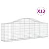 vidaXL 13 db íves horganyzott vas gabion kosár 200x30x60/80 cm