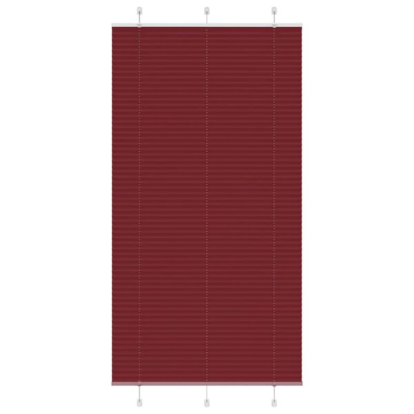 vidaXL plisz&iacute;rozott redőny Bordeaux piros 105x200 cm sz&ouml;vetsz&eacute;less&eacute;g