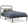 vidaXL fekete f&eacute;m &aacute;gykeret fejt&aacute;ml&aacute;val 107 x 203 cm