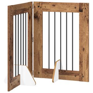 vidaXL &Ouml;sszecsukhat&oacute; kutyaker&iacute;t&eacute;s &aacute;llv&aacute;nyokkal 2 db Antik Fa 120,5 cm