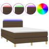 vidaXL barna sz&ouml;vet rug&oacute;s &eacute;s LED-es &aacute;gy matraccal 120 x 200 cm