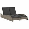 vidaXL sz&uuml;rke polyrattan napoz&oacute;&aacute;gy p&aacute;rn&aacute;kkal 114x205x73 cm