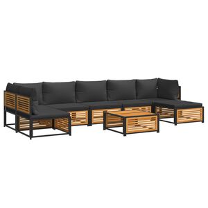 vidaXL 8 r&eacute;szes t&ouml;m&ouml;r ak&aacute;cfa kerti &uuml;lőgarnit&uacute;ra p&aacute;rn&aacute;val