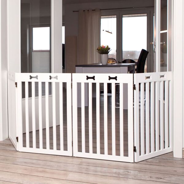 TRIXIE 4 r&eacute;szes feh&eacute;r MDF kutyakorl&aacute;t 60-160 cm