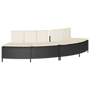 vidaXL 2 db fekete polyrattan pezsgőf&uuml;rdőpad p&aacute;rn&aacute;val