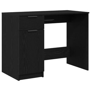 vidaXL Asztal Fekete t&ouml;lgy Szerelt Fa 100 x 50 x 75 cm