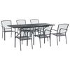 vidaXL Kert &eacute;tkező szett 7 pcs Antracitsz&uuml;rke 212 x 90 x 76 cm