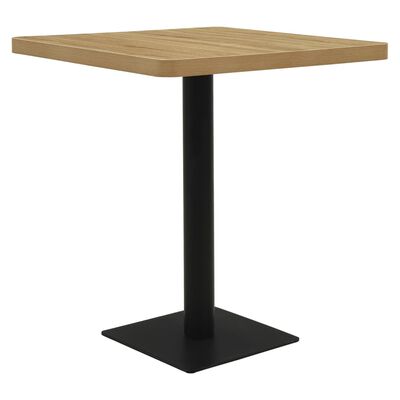 vidaXL tölgyfaszínű MDF és acél bisztróasztal 80x80x75 cm