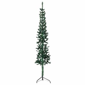 vidaXL z&ouml;ld v&eacute;kony f&eacute;l műkar&aacute;csonyfa &aacute;llv&aacute;nnyal 120 cm