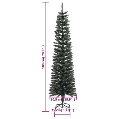 vidaXL zöld PVC vékony műkarácsonyfa állvánnyal 180 cm
