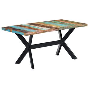 vidaXL t&ouml;m&ouml;r &uacute;jrahasznos&iacute;tott fa &eacute;tkezőasztal 160 x 80 x 75 cm