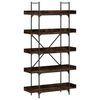 vidaXL 5-szintes f&uuml;st&ouml;s t&ouml;lgy szerelt fa k&ouml;nyvespolc 100x33x180,5 cm