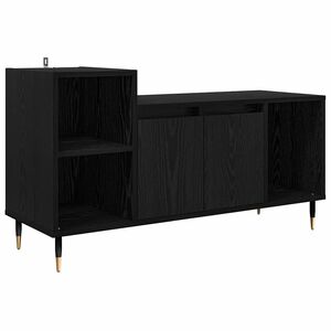 vidaXL TV szekr&eacute;ny Fekete t&ouml;lgy 100 x 35 x 55 cm Faanyag