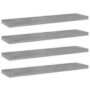 vidaXL 4 db betonsz&uuml;rke szerelt fa k&ouml;nyvespolc 40 x 10 x 1,5 cm