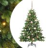 vidaXL Mű kar&aacute;csonyfa 150 LED-del &aacute;llv&aacute;nnyal Z&ouml;ld 120 cm PE &eacute;s PVC
