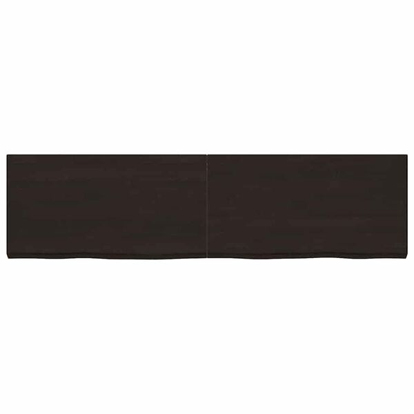 vidaXL sötétbarna kezelt tömör tölgyfa asztallap 220x60x(2-6) cm