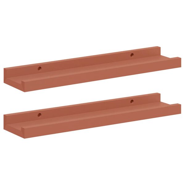vidaXL Falpolc polcokkal t&aacute;rol&oacute;val 2 pcs Piros 40 x 9 x 3 cm Faanyag