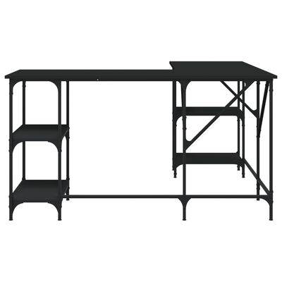 vidaXL fekete szerelt fa íróasztal 139x139x75 cm