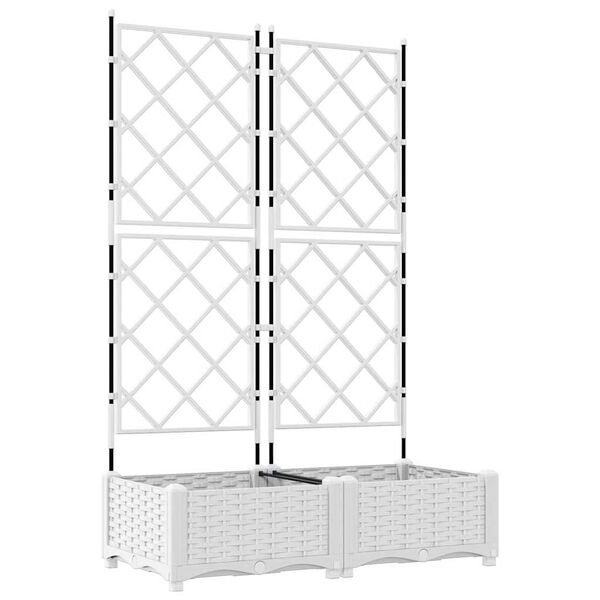 vidaXL Kerti cser&eacute;p 2 pcs Feh&eacute;r 80 x 40 x 125,5 cm Ac&eacute;l