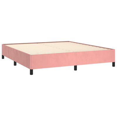 vidaXL rózsaszín bársony ágykeret 180x200 cm