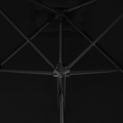 vidaXL fekete kültéri napernyő acélrúddal 300 x 230 cm