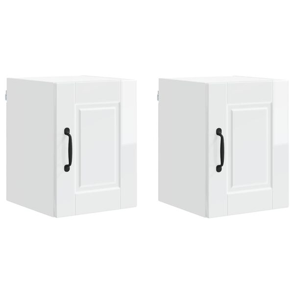 vidaXL Konyhaszekr&eacute;ny 2 pcs Magas F&eacute;nyű Feh&eacute;r 30 x 31 x 40 cm Faanyag