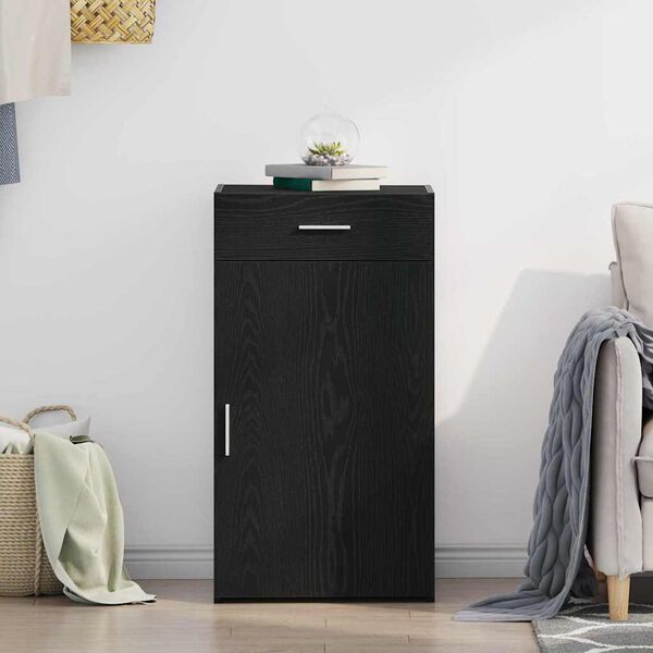 vidaXL Sz&eacute;f fi&oacute;kkal Fekete t&ouml;lgy 50 x 42,5 x 93 cm