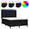vidaXL fekete sz&ouml;vet rug&oacute;s &eacute;s LED-es &aacute;gy matraccal 140x190 cm