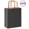 vidaXL 250 db fekete papírzacskók fogantyúkkal 18x8x22 cm