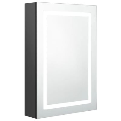vidaXL szürke LED-es tükrös fürdőszobaszekrény 50 x 13 x 70 cm